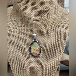 Carolyn Pollack Relios 925 Sterling Silver Sunrise Sunset Mosaic Pendant NEW!